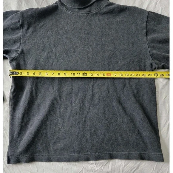 Vintage 90s GAP Faded Blank Ribbed Knit Turtleneck Sweater Gray Mens Xl - Picture 7 of 8